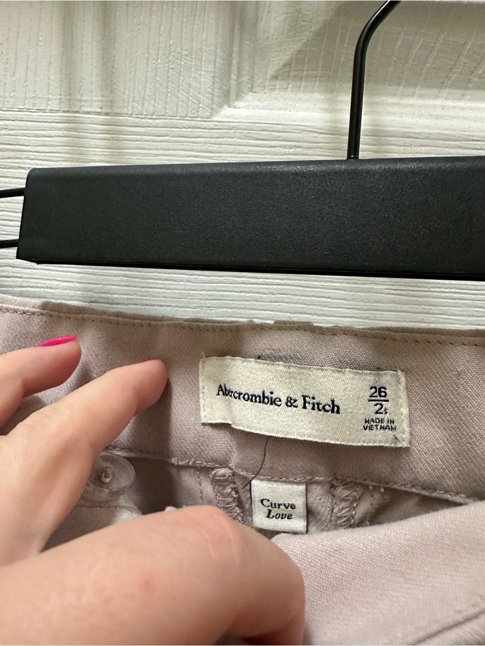 Abercrombie & Fitch A&F Sloane Tailored Wide Leg Pant tan beige 26 2 short curve - Picture 5 of 6